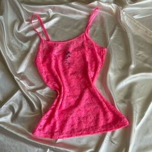 Bright Pink Lace Camisole